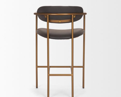 Mercana Parker Leather Seat Gold Metal Counter Stool - Image 5