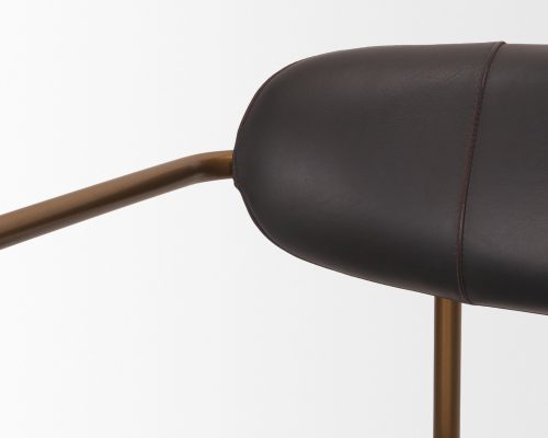 Mercana Parker Leather Seat Gold Metal Counter Stool - Image 7