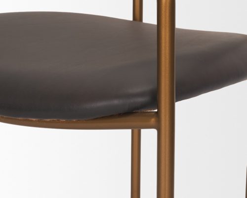 Mercana Parker Leather Seat Gold Metal Counter Stool - Image 8