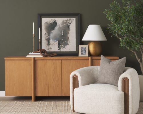 Mercana Kornelia Soft Oatmeal Fabric Barrel Accent Chair