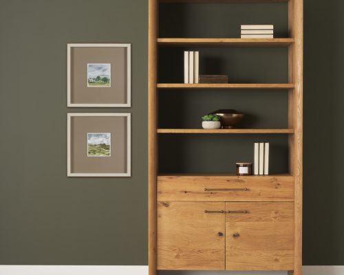 Mercana Belford 2-Door Open Light Brown Oak Wood Shelving Unit - Image 3
