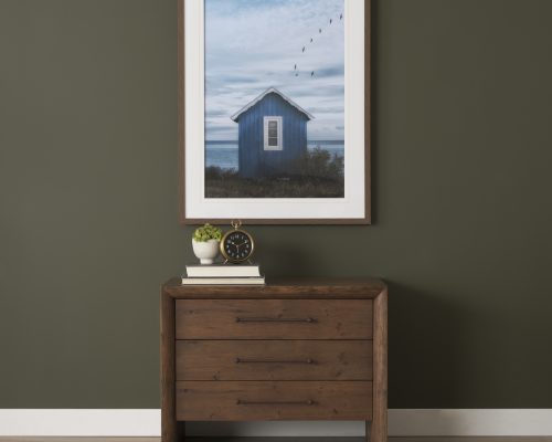 Mercana Belford 3-Drawer Dark Brown Oak Wood Closed Nightstand