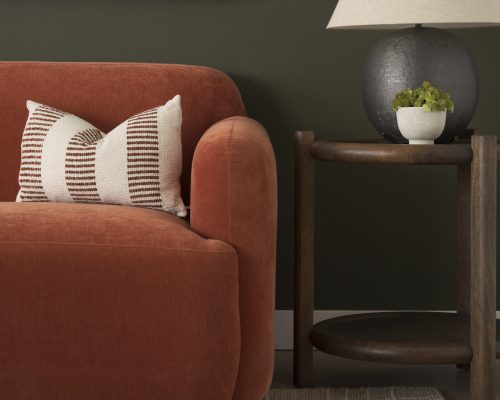 Mercana Saga Stonewashed Rust Chenille Fabric 3 Seater Sofa - Image 3