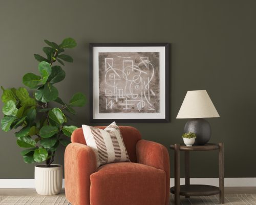 Mercana Saga Stonewashed Rust Chenille Fabric Upholstered Chair