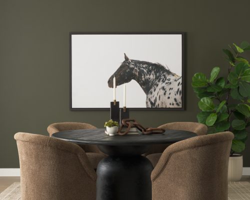 Mercana Curtis Fabric Barrelback Half-Moon Base Dining Armchair - Image 3