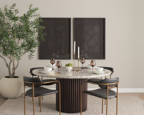 Mercana Parker Leather Seat Gold Metal Dining Chair (Set of 2)