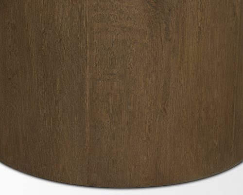 Mercana Lyonne 42" Round Medium Brown Oak Wood Pedestal Dining Table - Image 7
