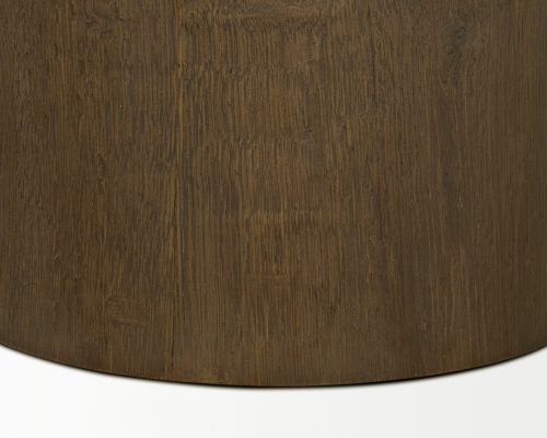Mercana Lyonne Round Medium Brown Oak Wood Pedestal Side Tables - Image 8