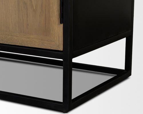 Mercana Sloan 47.5W x 80.5H Light Brown W/Black Metal Frame Arched Cabinet - Image 10