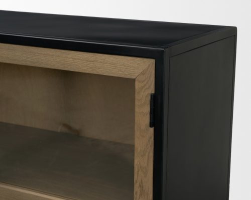 Mercana Sloan 80" Light Brown Wood W/Black Metal Frame Sideboard - Image 10