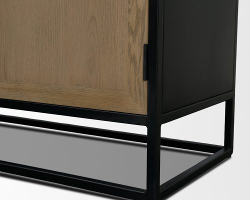 Mercana Sloan 80" Light Brown Wood W/Black Metal Frame Sideboard - Image 13