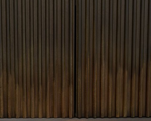 Mercana Cinder Distressed Dark Brown Wood Reeded 4-Door Closed Sideboard - Image 11