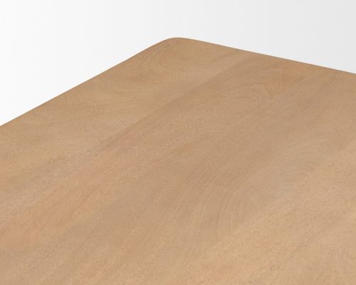 Mercana Trellyn 94" Light Brown Solid Wood Carved Woven Base Rectangular Dining Table - Image 6
