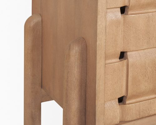 Mercana Trellyn Solid Wood 4-Door Sideboard with Carved Woven Doors - Image 10