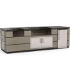 Fire Magic Contemporary Pre-Fab Island Bundle (35" x 115") - Smoke Base w/ Polished Black Lava Counter