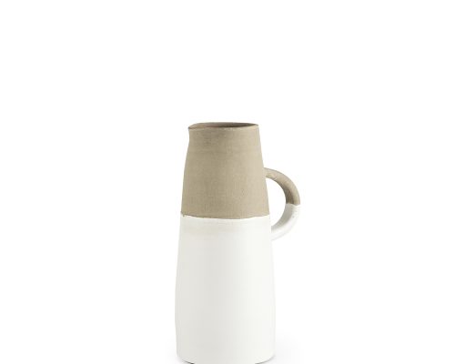Mercana Garand Two-Toned White Natural Ceramic Jug - Image 2