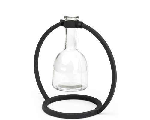 Mercana Monica Black Metal Glass Bottle Vase - Image 2