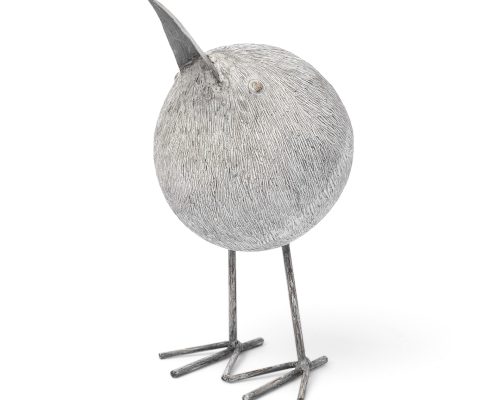 Mercana Snipe 6L x 6W Off-White Resin Bird Ornament W/ Metal Feet - Image 2
