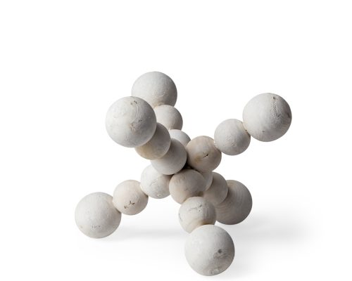 Mercana Carrollton Off-White Geometric Wood Ball Jack - Image 2