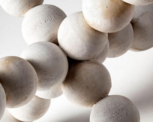Mercana Carrollton Off-White Geometric Wood Ball Jack - Image 7