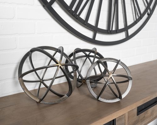Mercana Galenna Black Metal Circular Decorative Orb - Image 3