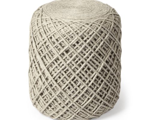 Alternative view of Mercana Allium Handwoven Wool Cylindrical Pouf