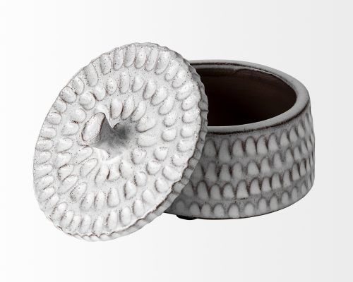 Mercana Azul Gray Ceramic Detailed Decorative Box - Image 6