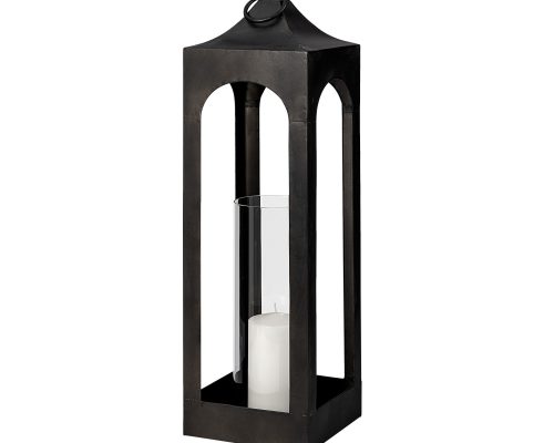 Mercana Ina Charcoal Metal Candle Holder Lantern - Image 2
