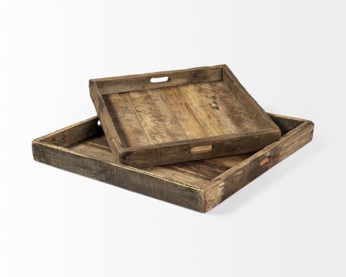 Mercana Carson Brown Reclaimed Wood Tray - Image 5