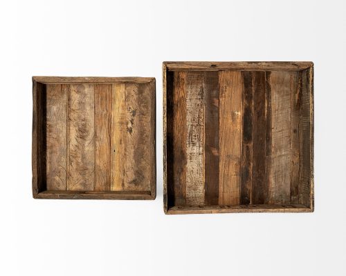 Mercana Carson Brown Reclaimed Wood Tray - Image 6