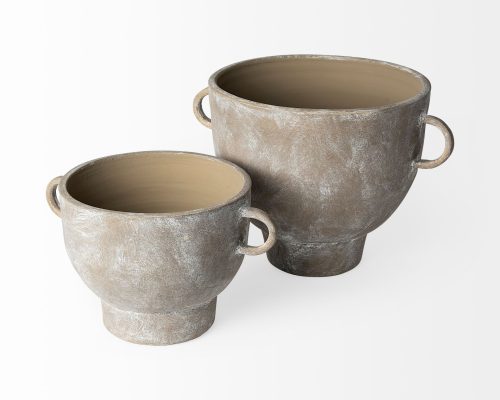 Mercana Deya Rustic Brown Ceramic Vase - Image 6