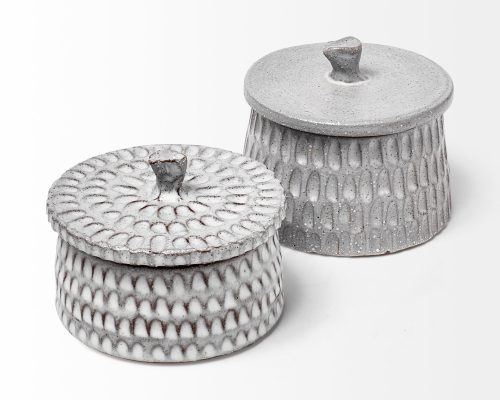 Mercana Azul Gray Ceramic Detailed Decorative Box - Image 10