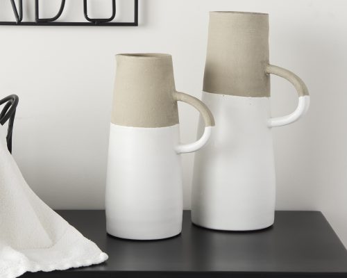 Mercana Garand Two-Toned White Natural Ceramic Jug - Image 5
