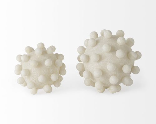 Mercana Malo Cream Resin Sphere Decorative Object - Image 3