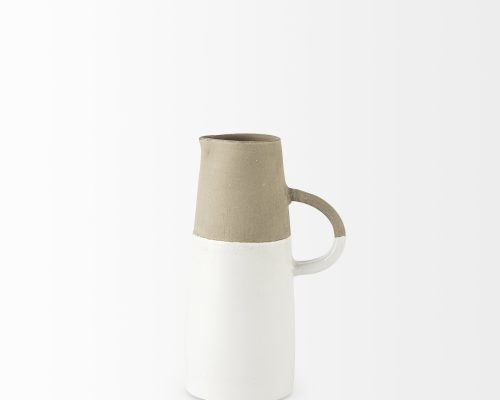 Mercana Garand Two-Toned White Natural Ceramic Jug - Image 7