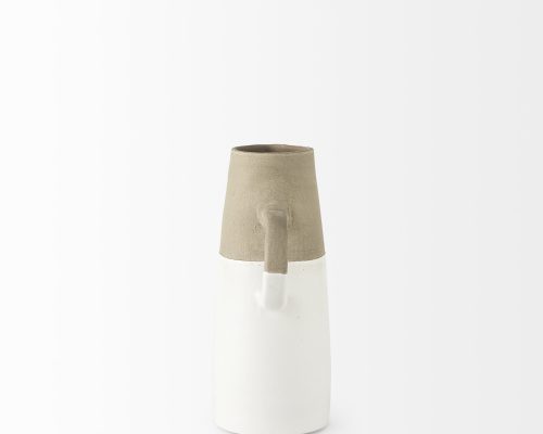 Mercana Garand Two-Toned White Natural Ceramic Jug - Image 8