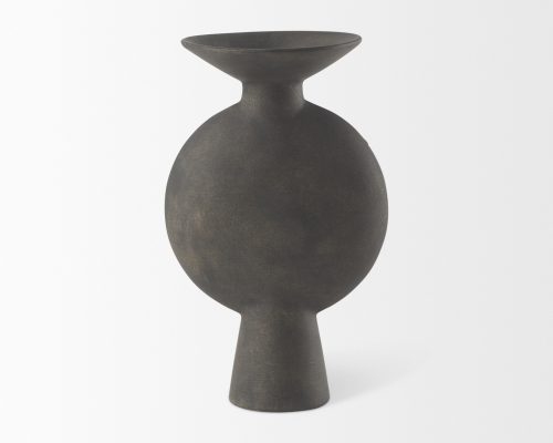 Mercana Kaz Earthy Brown Ceramic Vase - Image 4