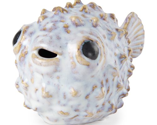 Mercana Spike Off-White Ceramic Puffer Fish - Image 2