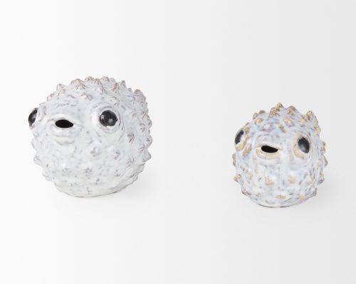 Mercana Spike Off-White Ceramic Puffer Fish - Image 11