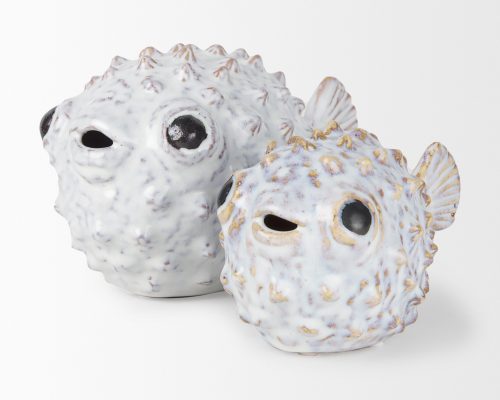 Mercana Spike Off-White Ceramic Puffer Fish - Image 12