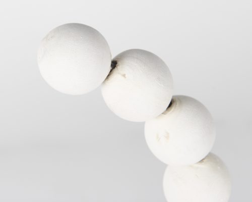 Mercana Pontchartrain White Beaded Broken Sphere Decorative Object W/ Gold Base - Image 6