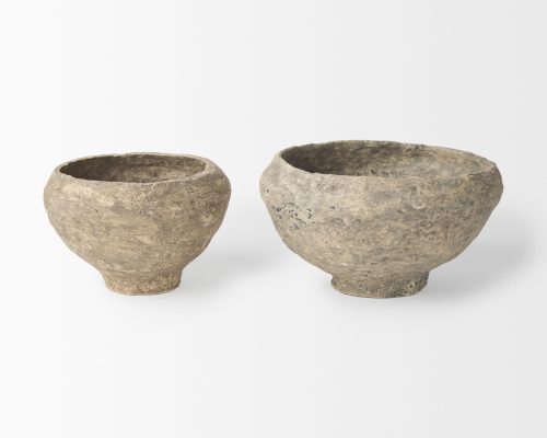 Mercana Sonu Set of 2 Paper Mache Half-Pot Bowls - Image 4