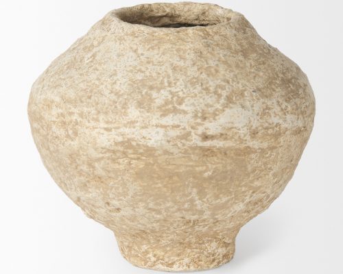 Mercana Ritu Beige Paper Mache Pot Vase - Image 6