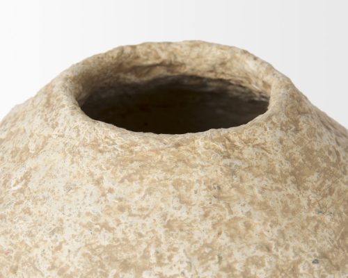 Mercana Ritu Beige Paper Mache Pot Vase - Image 7