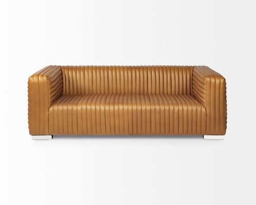 Mercana Ricciardo Leather Three Seater Sofa 82.5L x 38.5W x 26.5H - Image 4