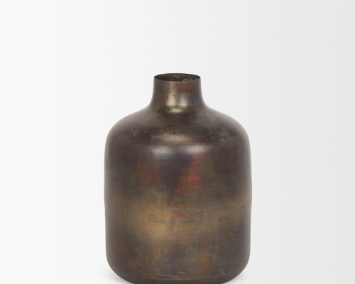 Mercana Daya Antiqued Gold Metal Vase - Image 4