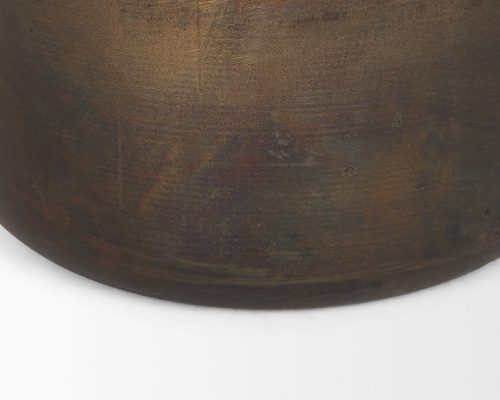 Mercana Daya Antiqued Gold Metal Vase - Image 7