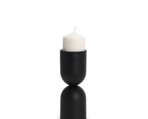 Mercana Qamra Black Metal Pillar Candle Holder - Image 2