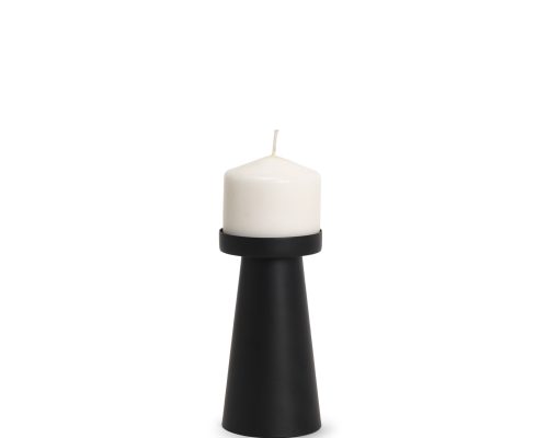 Mercana Quadir Matte Black Metal Candle Holder - Image 2