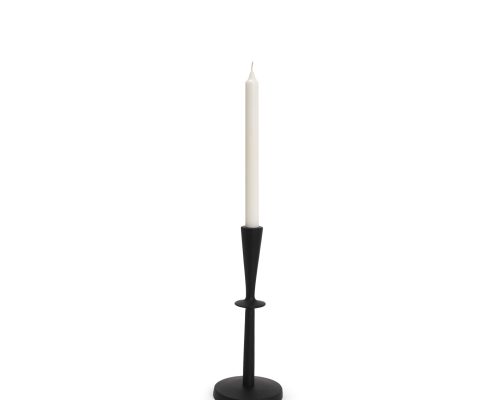 Mercana Qwin Matte Black Cast Aluminum Candle Holder - Image 2